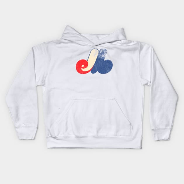 Defunct Montreal Expos Baseball Kids Hoodie by Defunctland